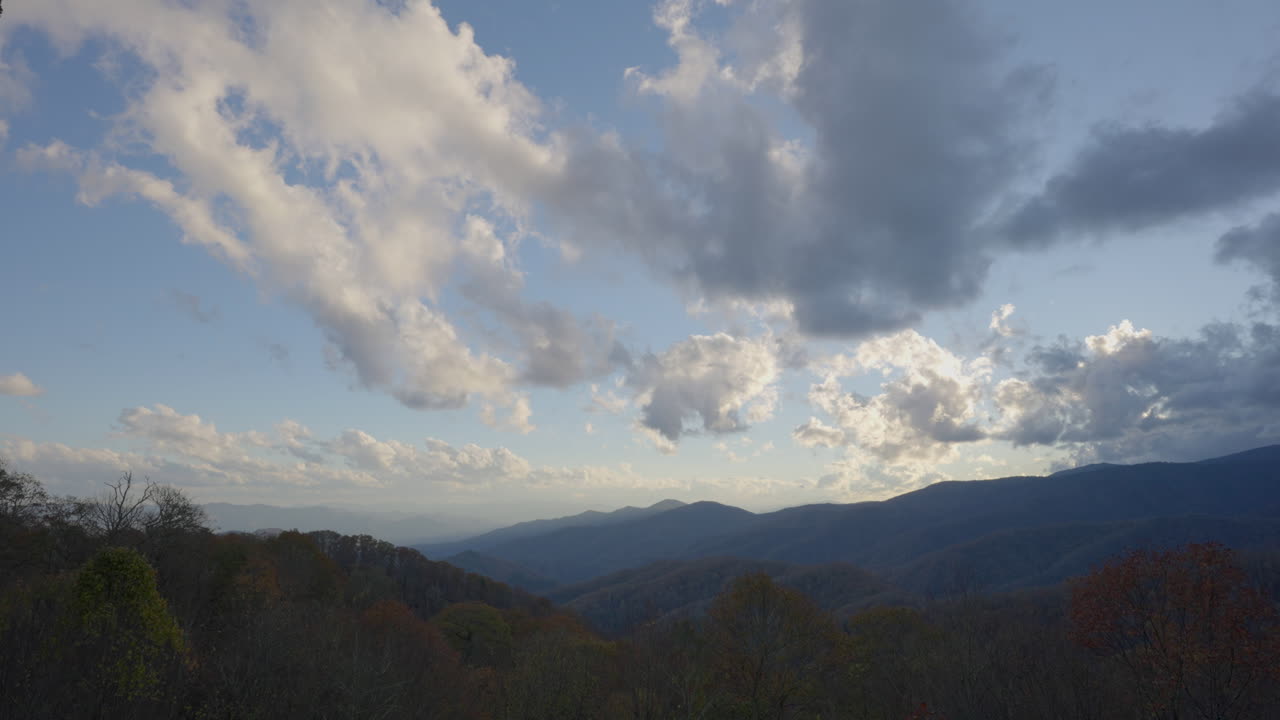 Smoky Mountains Sky Clouds Landscape Timelapse