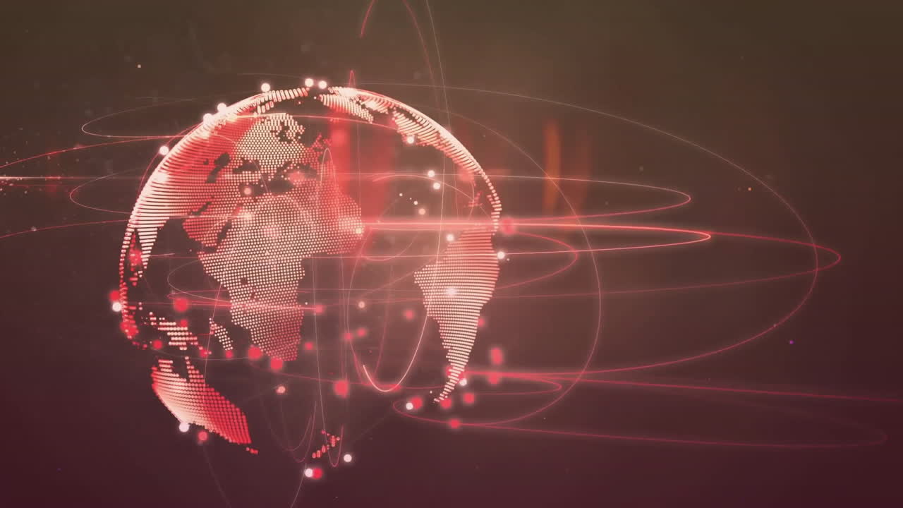 animación de la red de conexiones en todo el mundo