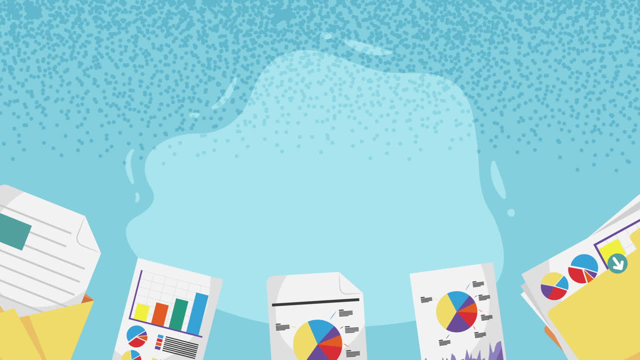 봉투 및 폴더 애니메이션을 가진 통계