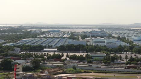hyundai motor india limited car manufacturing plant in sipcot industrial park, chennai, drone shot