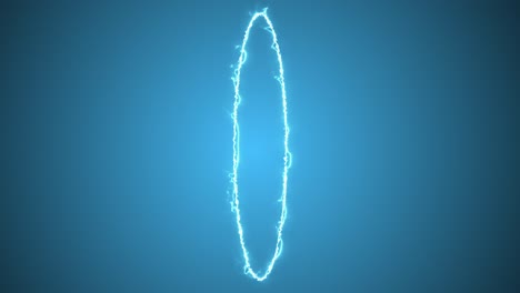 rayos de luz brillantes siguiendo la trayectoria de movimiento circular del anillo y girando sobre un fondo azul.