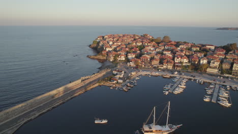 aerial view of sozopol, bulgaria: a picturesque seaside town