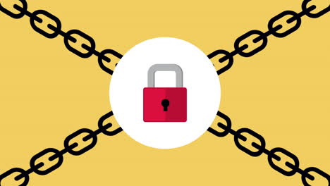 safe secure padlock with chains