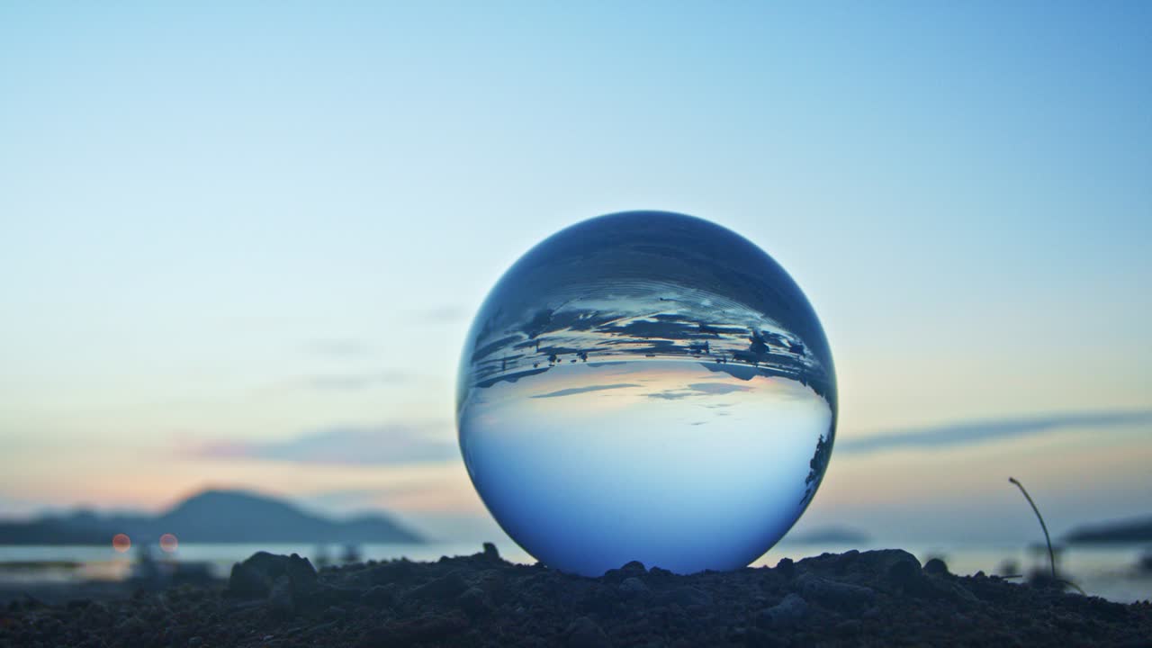 A spider draws a web with crystal ball