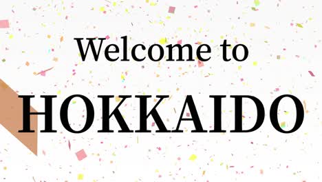 bienvenido a hokkaido mensaje de texto animación gráficos en movimiento