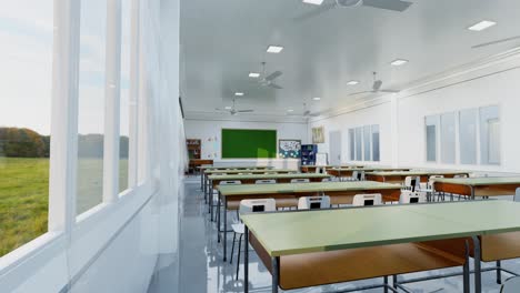 modern empty classroom interior