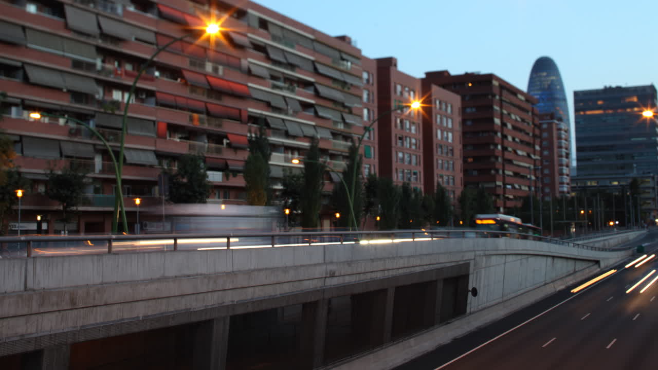 barcelona anochecer panorámica anochecer timelapse