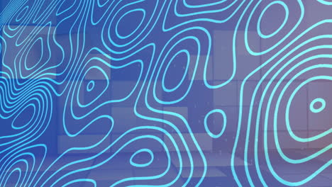 animation of abstract blue contour lines forming patterns on geometric background