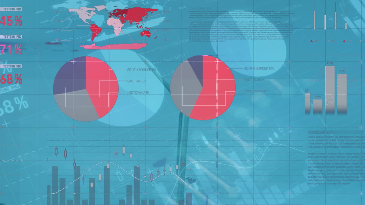 풍력 터빈에서 데이터 처리의 애니메이션