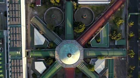 dron shot of lecumberri historical park and prison in mexico city