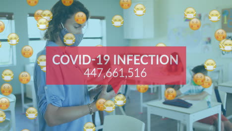 casos de covid-19 aumentan, impactando a un maestro que usa tecnología en medio de la pandemia.