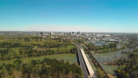 Luftdrohnenaufnahmen-Der-Skyline-In-Columbia,-South-Carolina