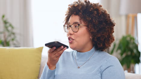 Woman,-talking-and-phone-call-with-loudspeaker