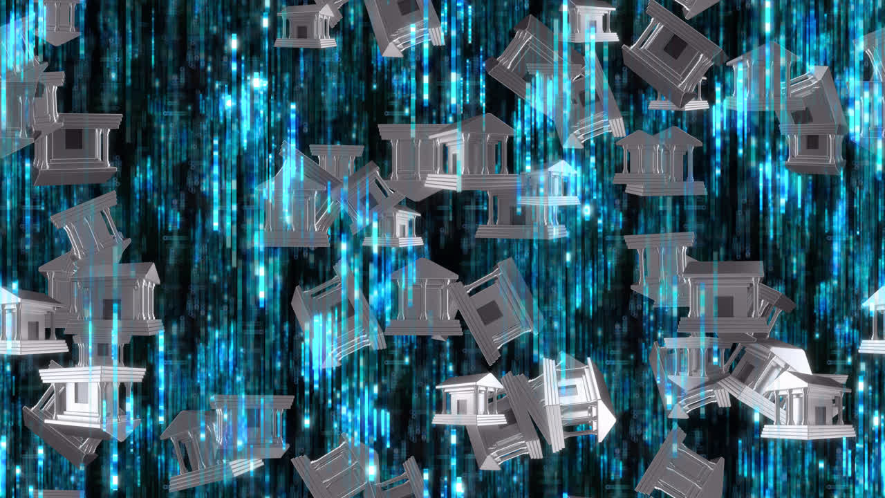 은행 거래 금융 루프 타일 배경 회전