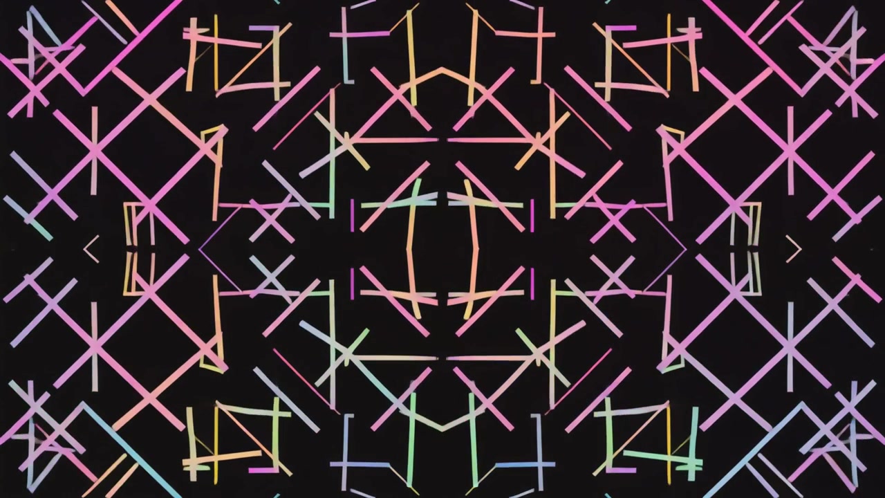 Motivo Geometrico Astratto con Linee al Neon Cangianti