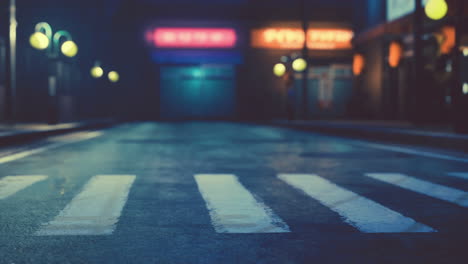escena nocturna de la ciudad de japón con luces de neón