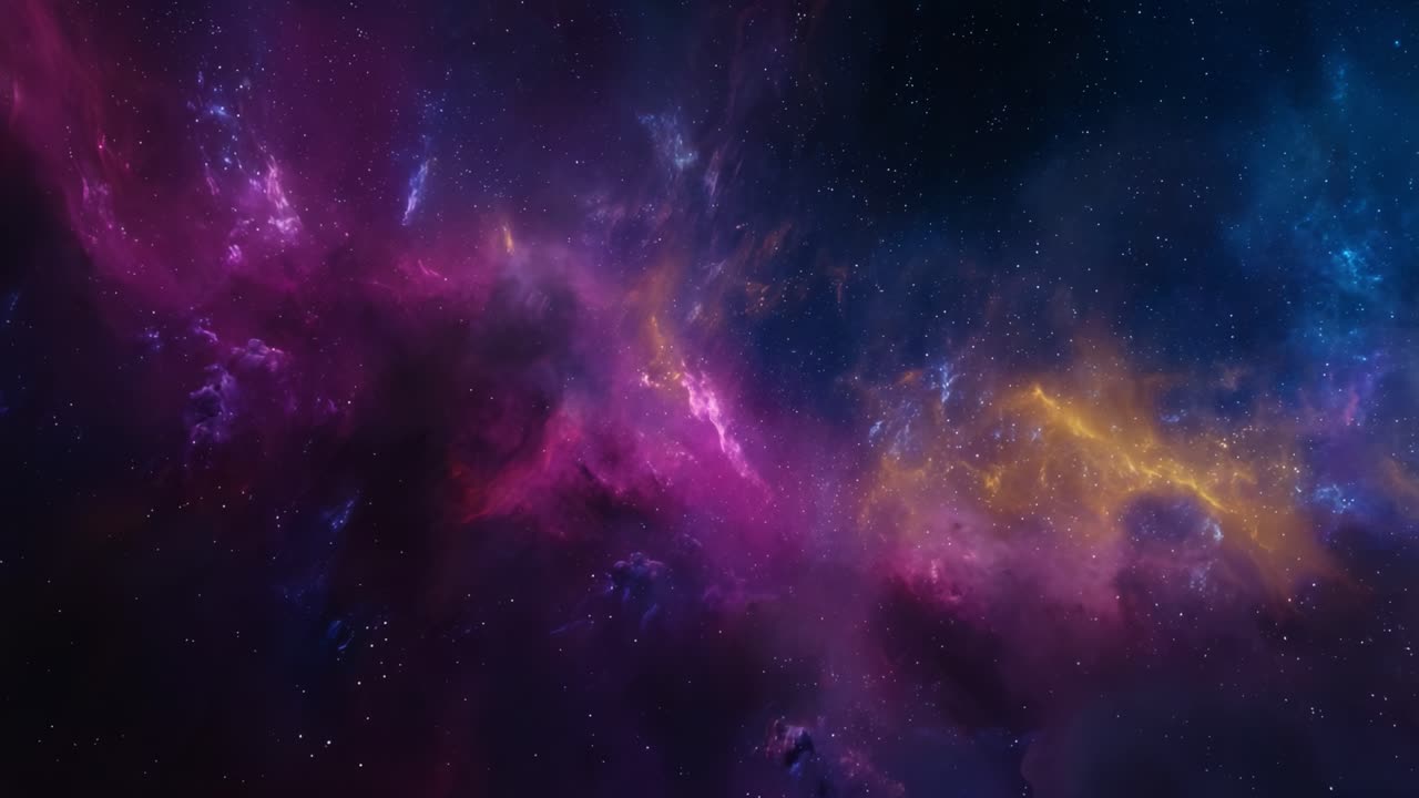 A Stunning Cosmic Nebula: A Vibrant Dance of Colors in the Universe Capturing the Beauty of Space with Ethereal Shades of Purple, Pink, and Gold Amidst a Starry Backdrop