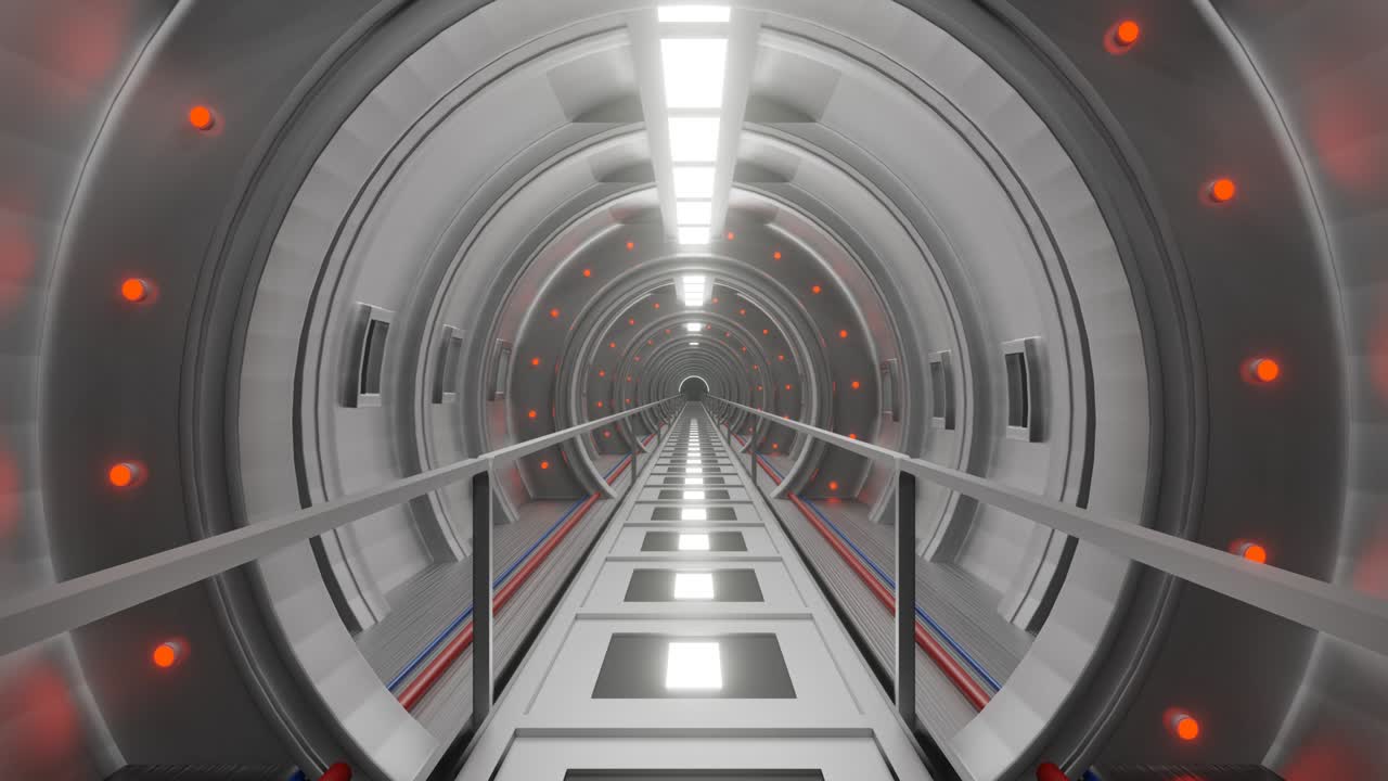 Loop motion of sci-fi corridor.