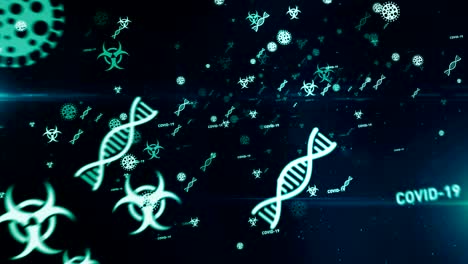 covid-19 virus global epidemic symbols tunnel loopable and seamless background