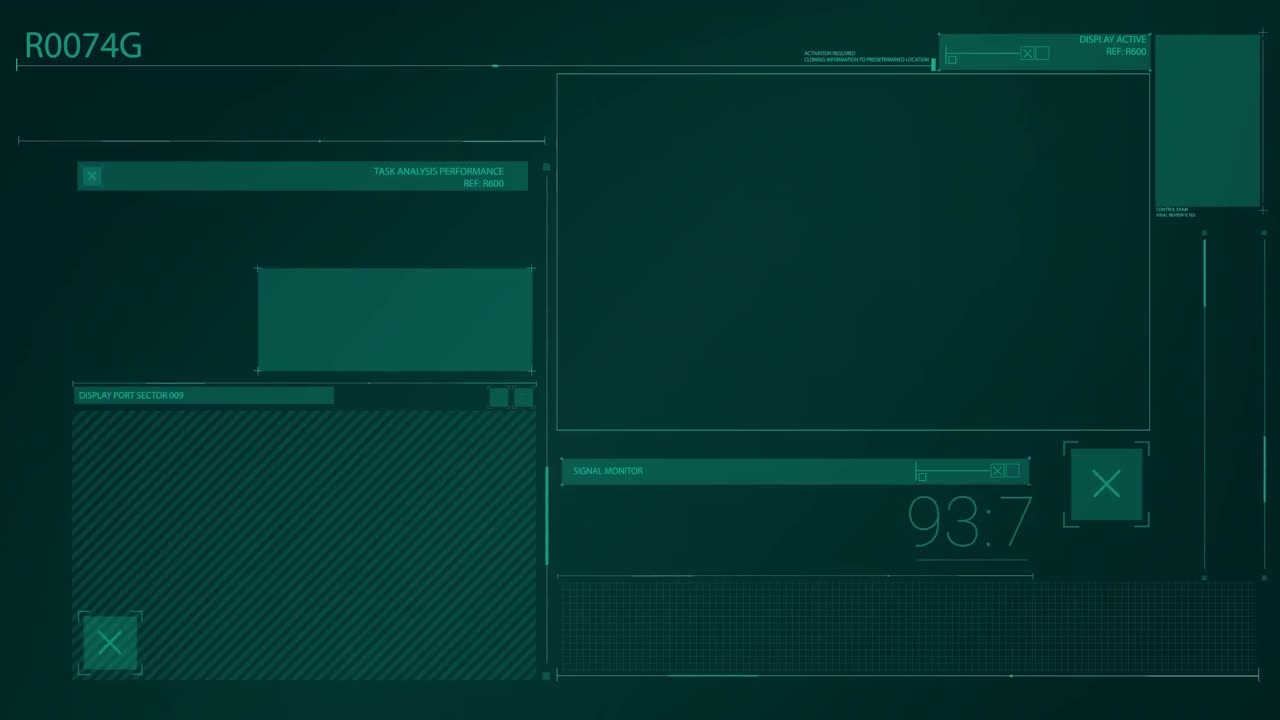 Animation of digital computer interface screens scanning