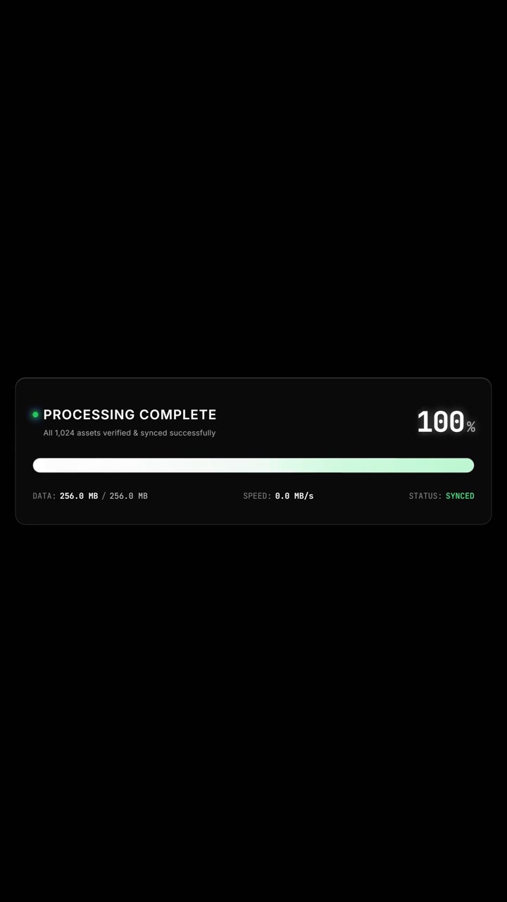 Digital Progress Bar Loading and Syncing Cloud Data