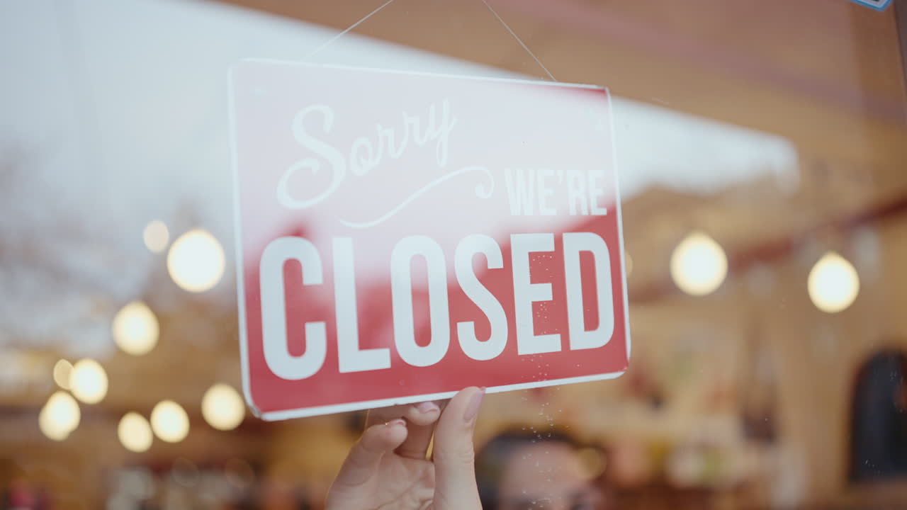 Open and Closed Signs on a Store Window