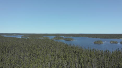 Vista-Aérea-De-Un-Gran-Lago-Y-Bosque