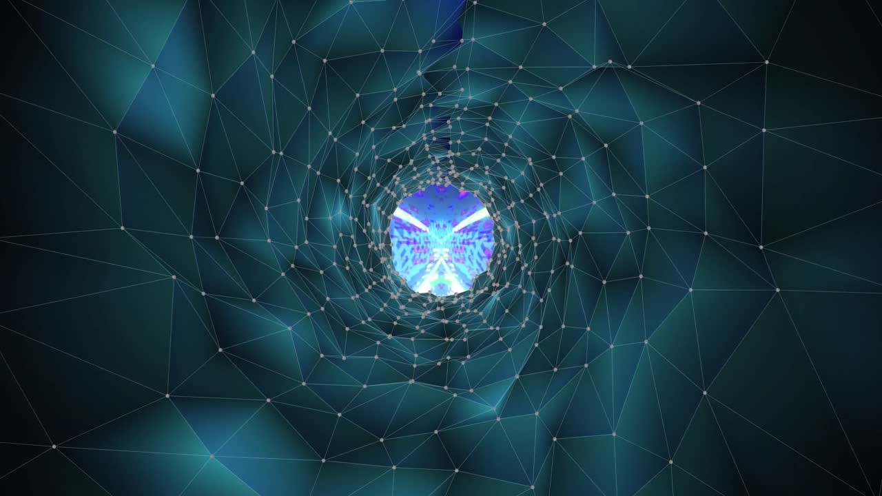 animación de la malla de conexiones que se mueven en bucle sin costuras sobre senderos de luz