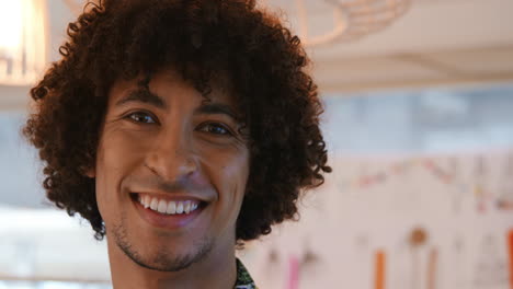 young man working in a creative office