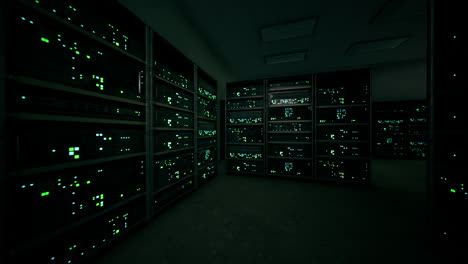 network server room with computers for digital tv ip communications