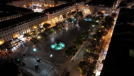 night scape of lisbon skyline at lisbon in district of lisbon portugal. illuminated city. beautiful cityscape. lisbon skyline at portugal. night city landscape. illuminated city.