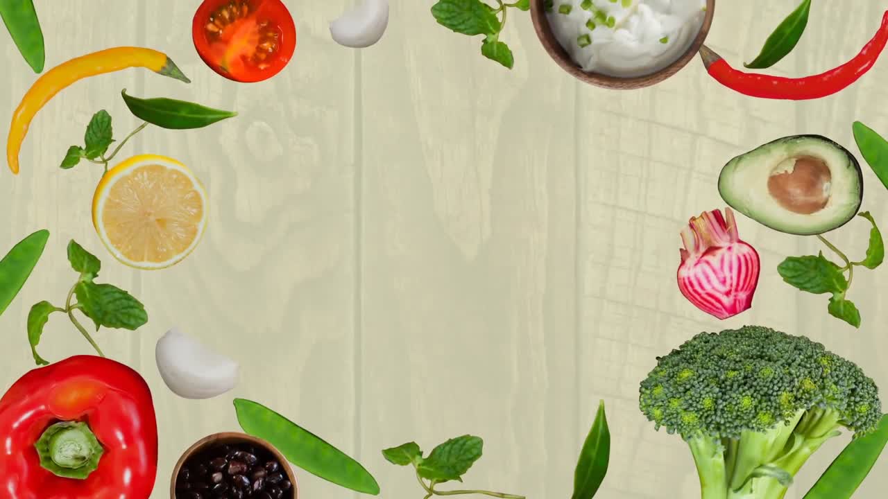 vídeo generado digitalmente de alimentos saludables