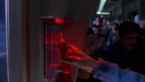 emergency activation of a system in an airplane cabin with panicked passengers