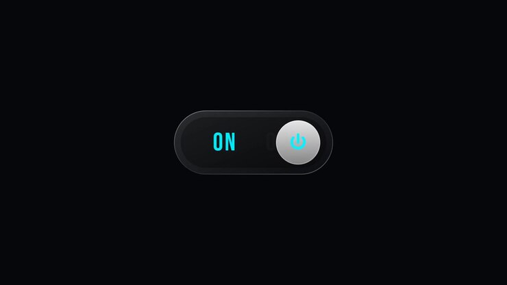 Digital Toggle Switch Turning On and Off