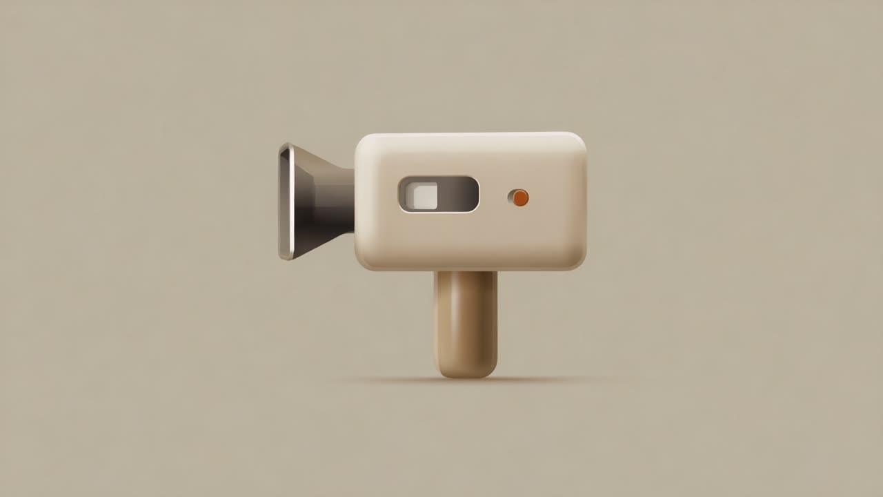 A Unique Vintage Camera Icon Illustrating Modern Design Elements, Symbolizing Video Recording, Communication, and Creativity Within Digital Media and Artistic Expression