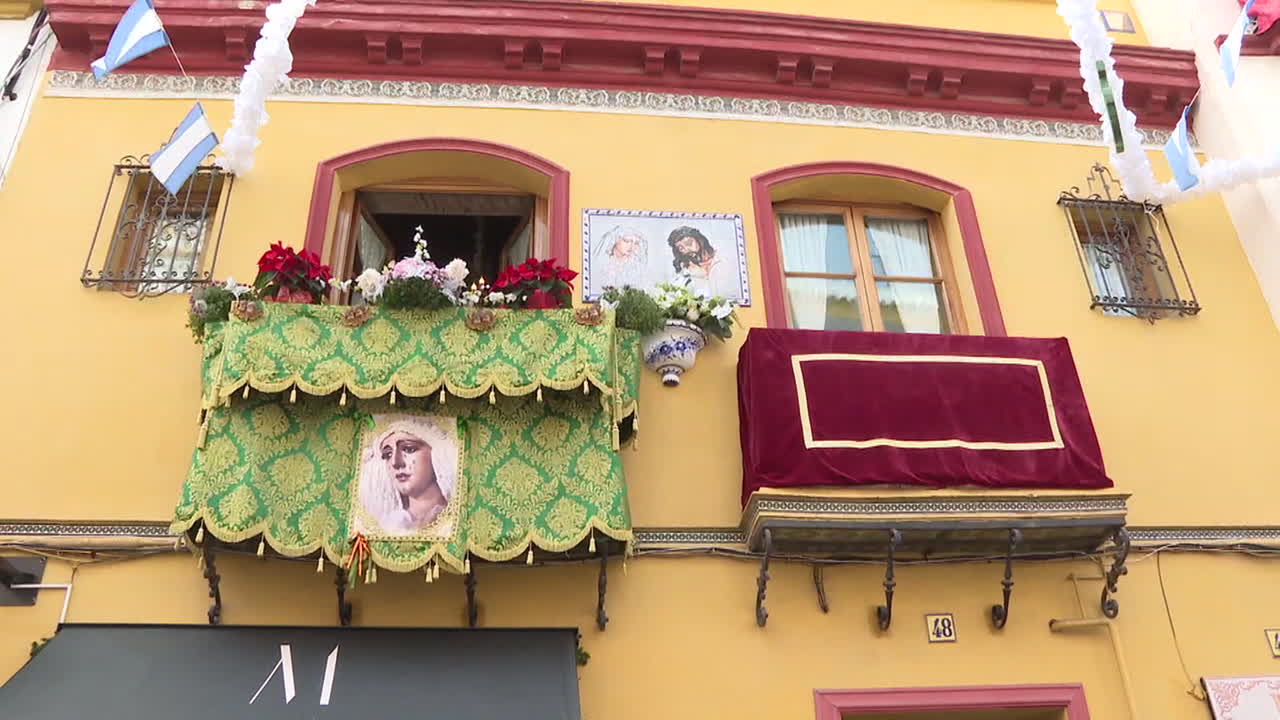 Religious decorations on a building facade