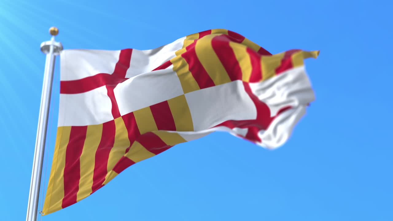 스페인 카탈루냐 주 바르셀로나 시의 국기 - 루프