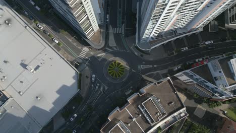 quiet roundabout between the apartments residential buildings