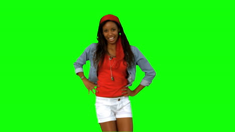 Woman-dancing-on-green-screen