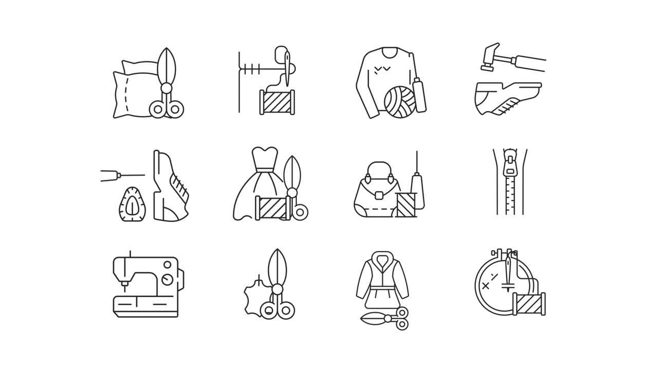 Sewing and Tailoring Icons
