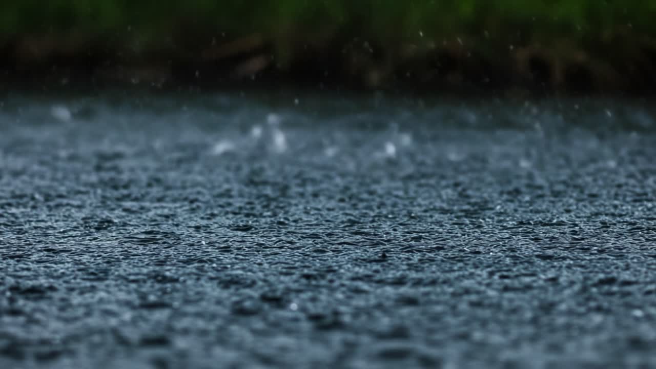 Raindrops Splashing on a Wet Surface