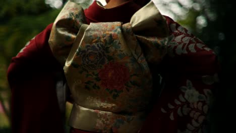 close-up of a traditional japanese kimono