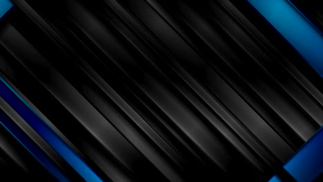 black and blue glossy stripes abstract tech motion background