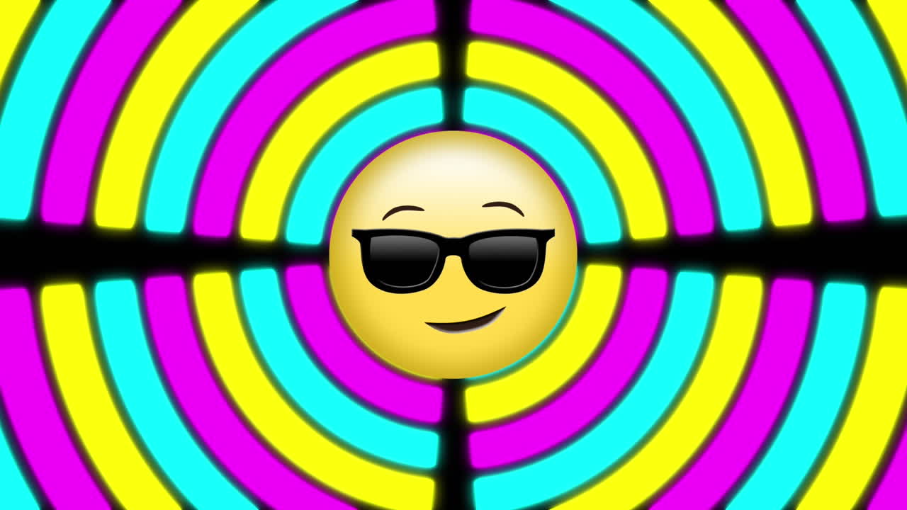 움직이는 모양 위에 있는 이모지 아이콘의 애니메이션