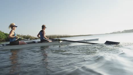 Female-rowers-training-on-a-river