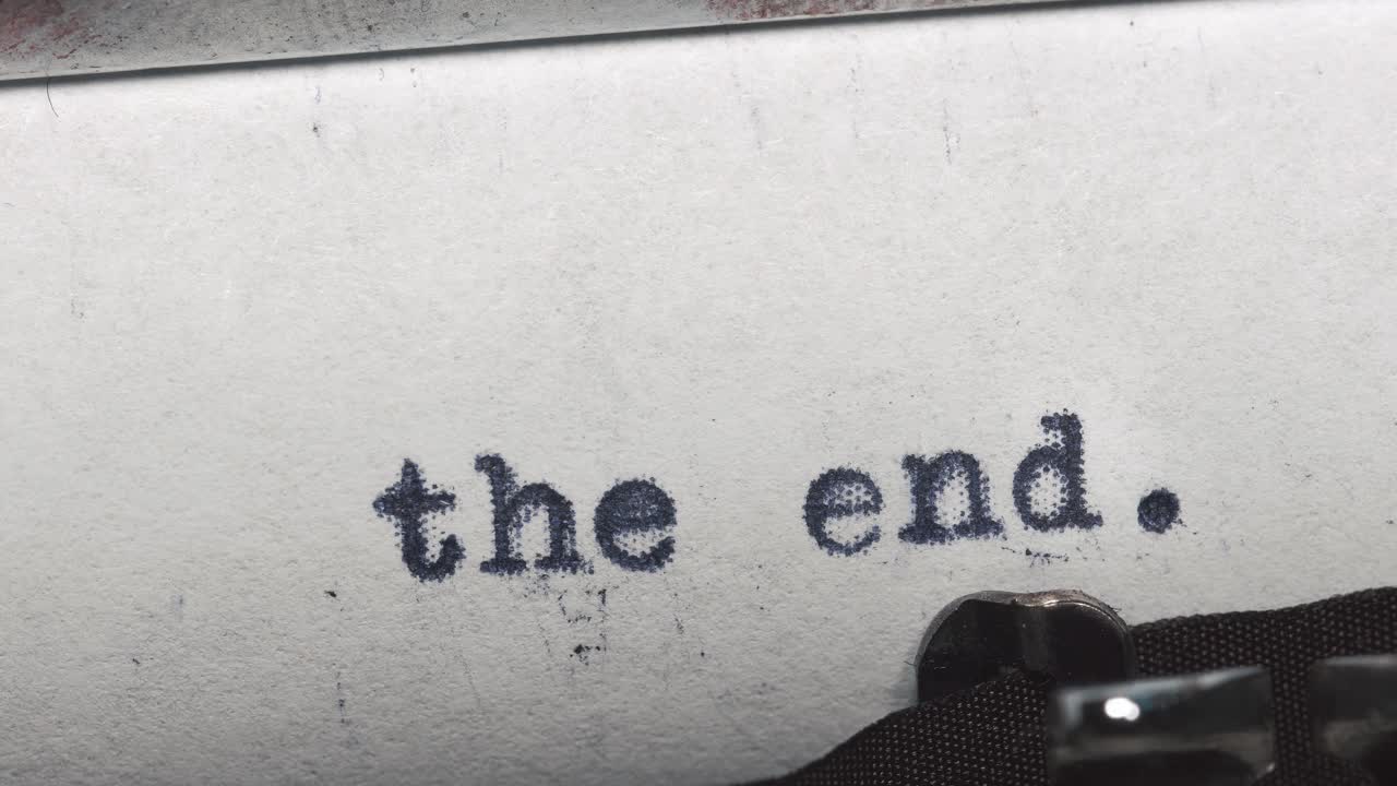 The end typed on a typewriter