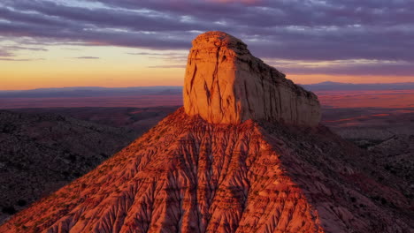 dramatic sunset glow on a desert mesa