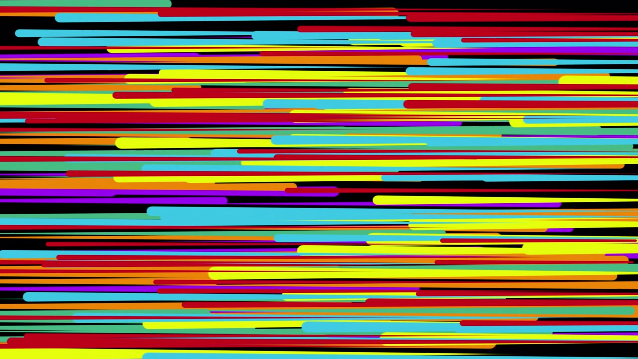 Dynamic Colorful Horizontal Lines Animation on Black
