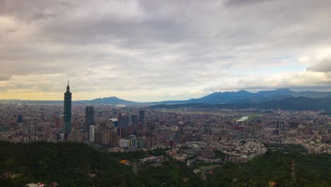 cloudy day taipei cityscape park mountain panorama 4k time lapse taiwan