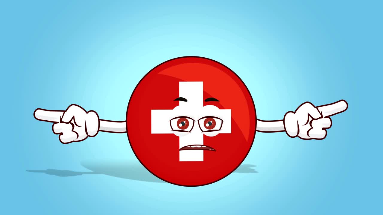 만화 아이콘: 스위스 발 얼굴 애니메이션 이중 측면 포인터 알파 매트